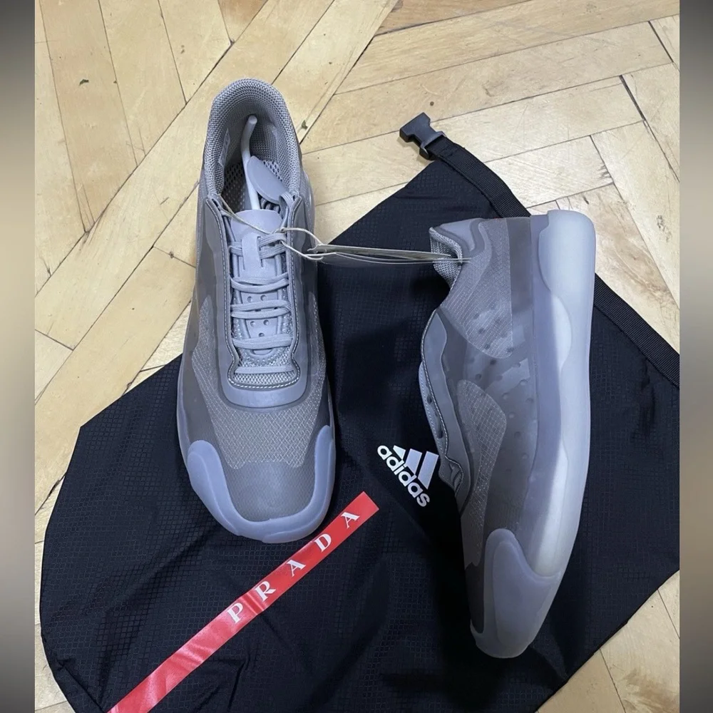 NWT A+P Luna Rossa 21 Adidas x Prada Sneakers in Gunmetal Grey, Size US 5 - Picture 6 of 14